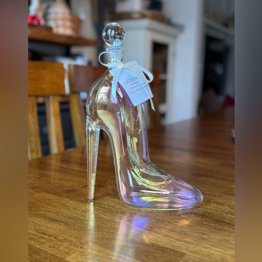 Godinger Iridescent Glass Stiletto wine decanter girls night